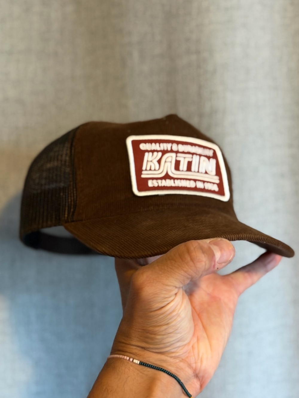 Katin Brown Corduroy Mesh-Back Cap with Patch